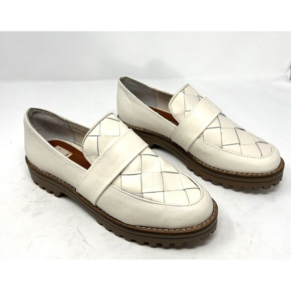 Dolce Vita Aubree NWOB Flat Lug Sole Loafer Size 7 Cream Summer - Picture 1 of 11